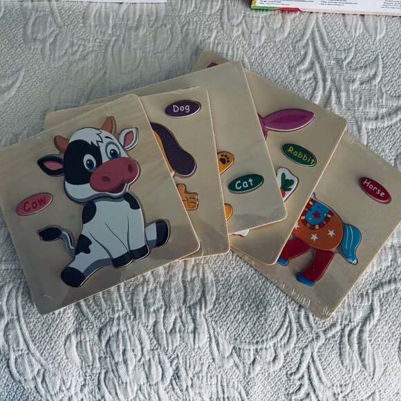 Children's puzzle set, coloring book and crayons - Picture 3 of 7